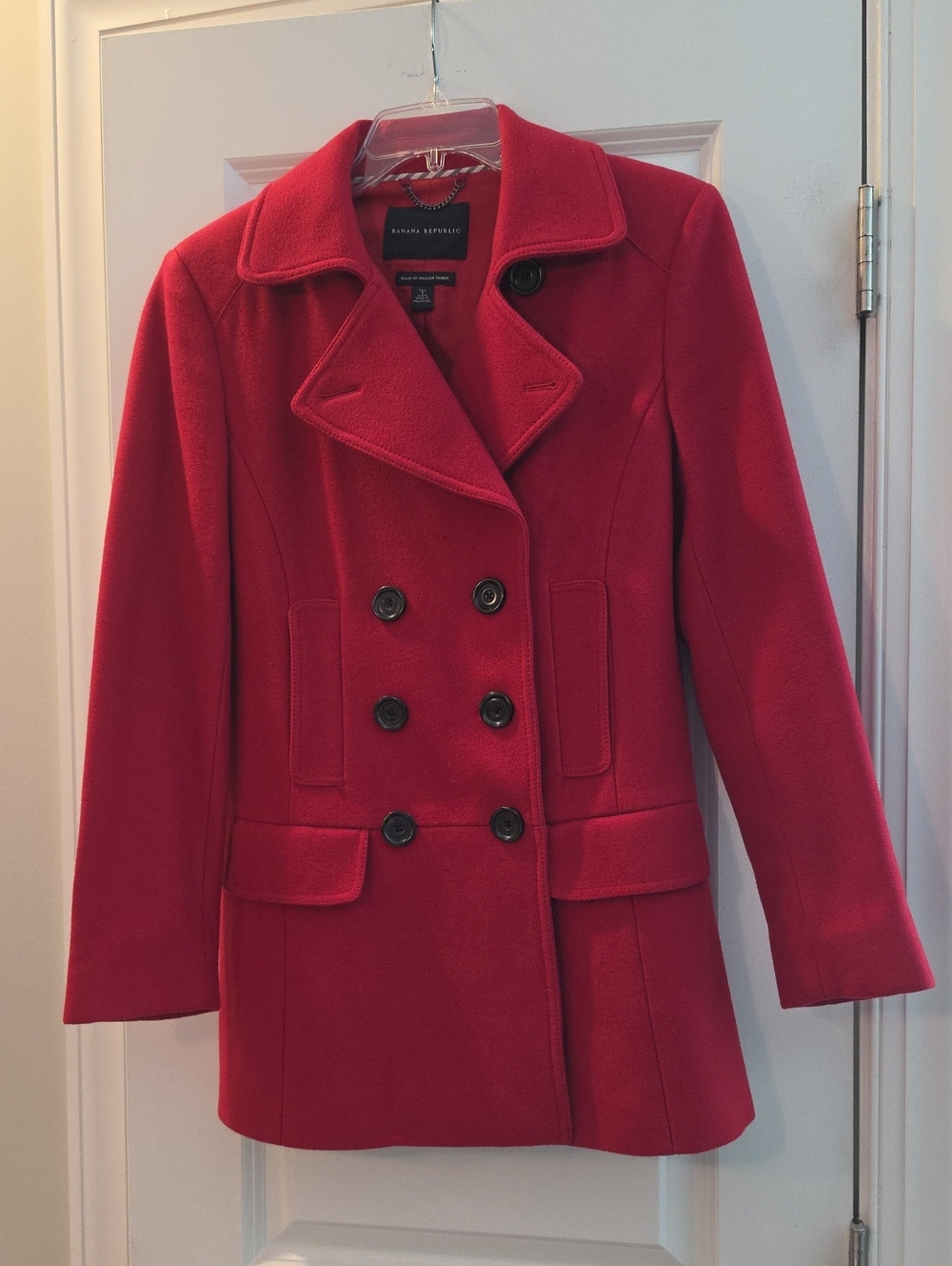 Banana Republic Women's Red Double-Breasted Peacoat EUC...barely Worn 2x